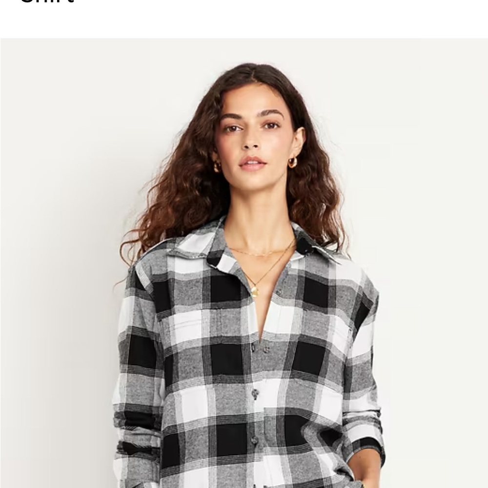 Old Navy Black and White Checkered Shirt
